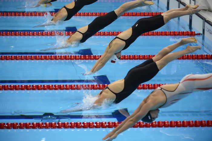 Môn bơi diễn ra tại Trung tâm thể thao dưới nước ở Olympic London 2012.